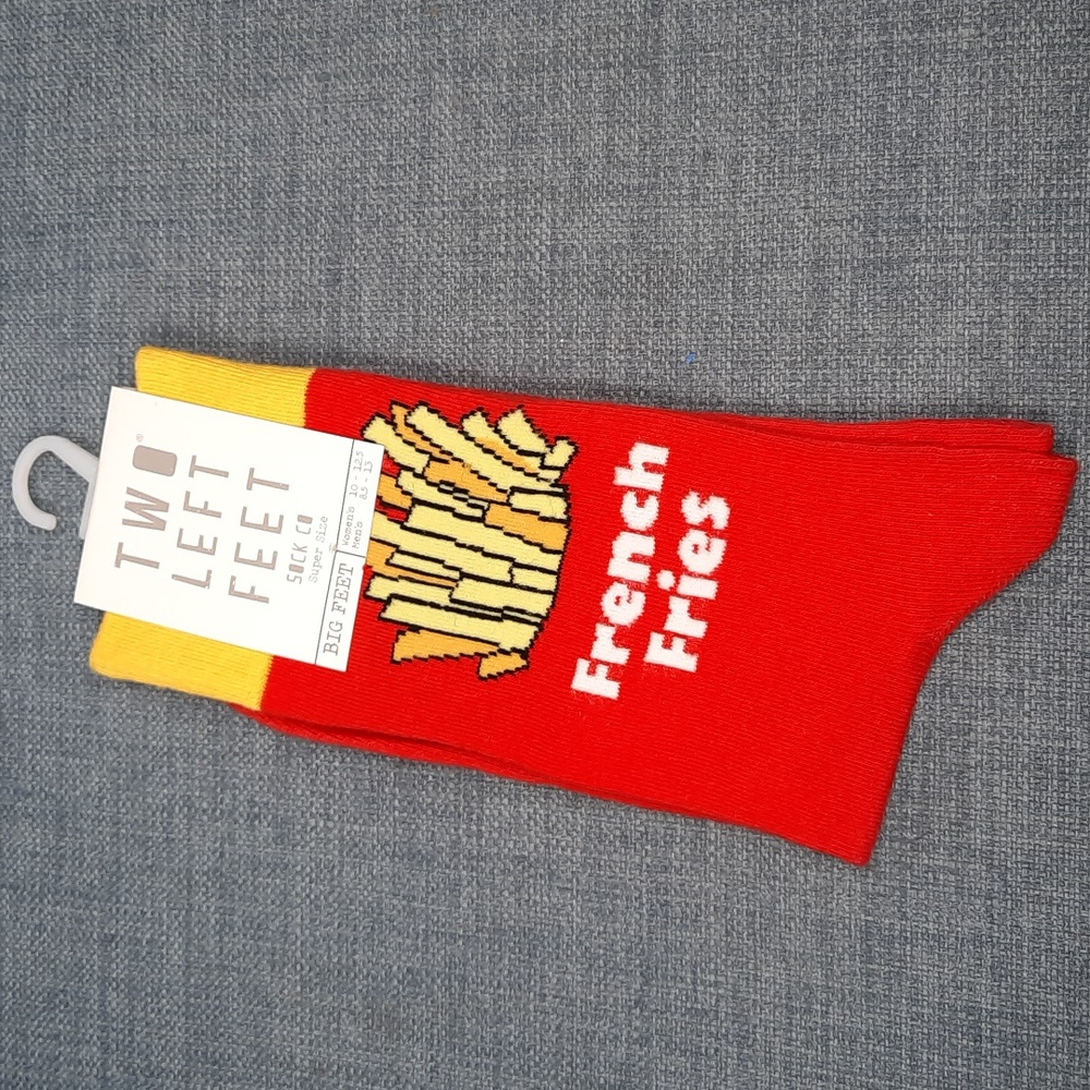 Socks Sox French Fries Super Size Two Left Feet Co. Unisex Fry Fast Food NWT